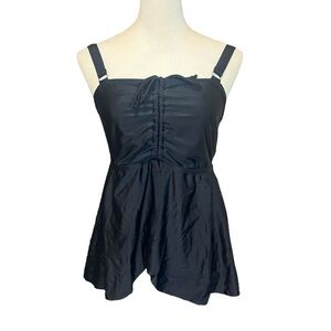 Bloomchic black flowy swim suit tank NWT size 12